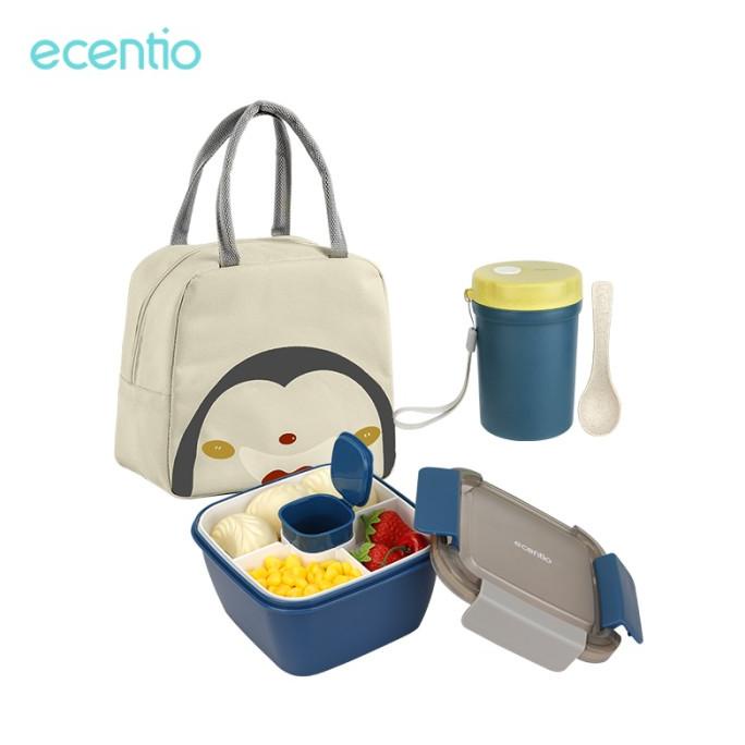 ecentio 1.1L Lunch Box Set/Kotak Makan BPA free Tas lunch box