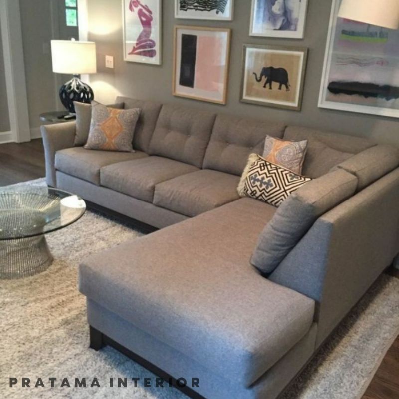 Sofa L Santai Jumbo Damparan Kayu / Sofa L Minimalis / sofa tamu jumbo size