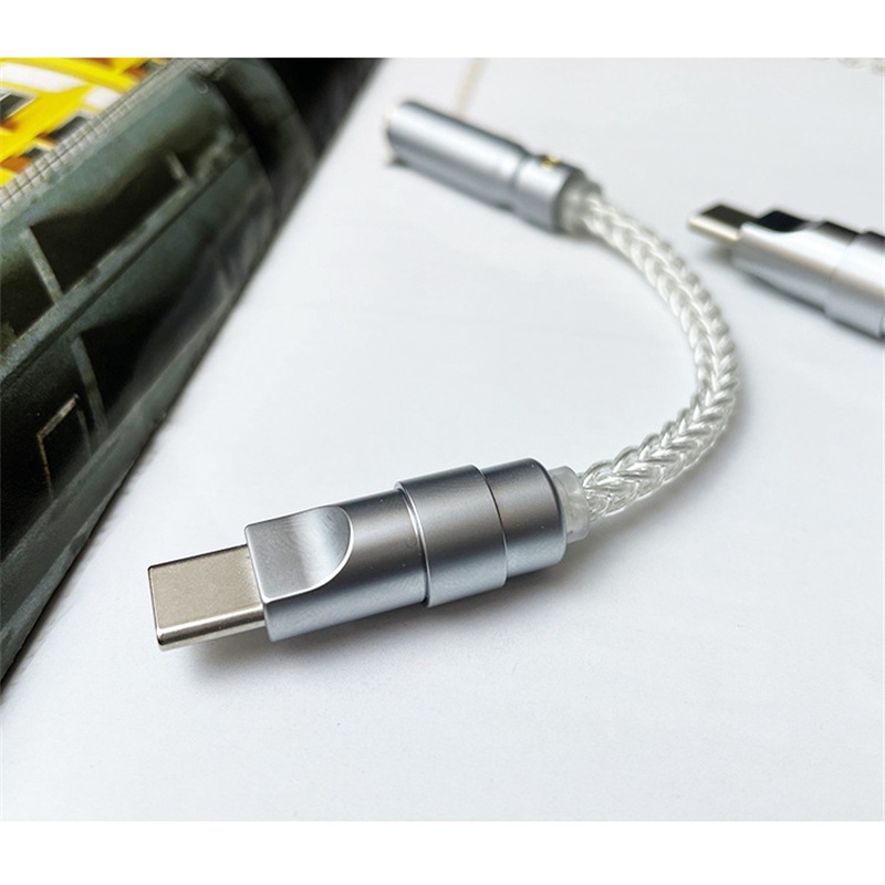 Alc5686 adapter Kabel audio decoding dac 5686 Tipe-c Ke 2.5mm 3.5mm 4.4mm Bahan sterling silver