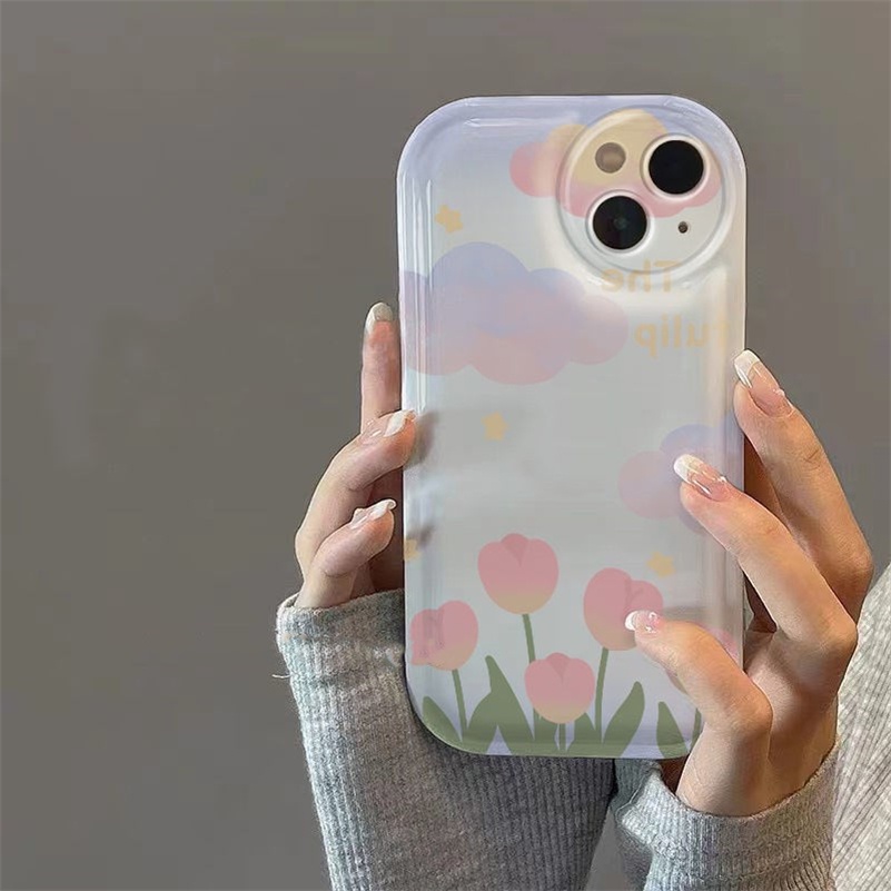 Soft Case Pelindung Kamera Shockproof Motif Bunga Untuk iPhone 14 13 12 11 Pro Max X Xr Xs Max 7 8 6 6s Plus SE 2020