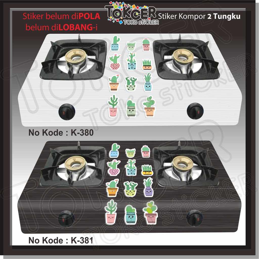 Stiker Kompor 2 Tungku Kaktus