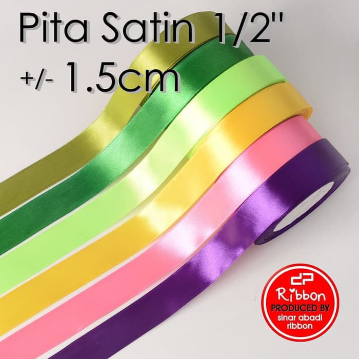 

Pita Satin 1/2" (Satin Ribbon 1/2 inch) 1.5cm Kain Polos Grosir 1,3 cm - Biru Dongker Diskon