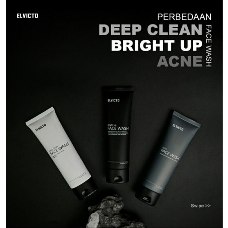 Elvicto Facial Wash With Anti Acne (Sabun Pembersih Wajah Muka Pria)