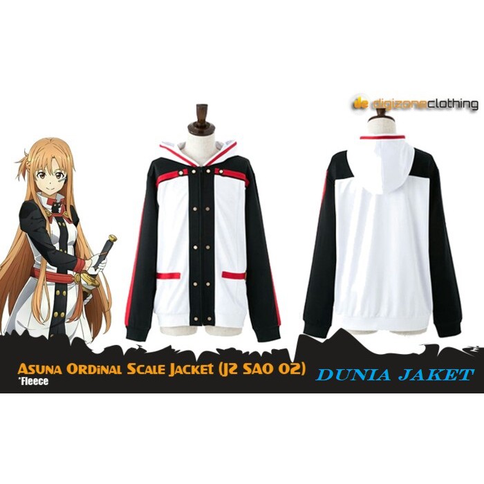 Jaket Anime Sword Art Online Asuna Ordinal Scale Cosplay Jacket Hoodie (JZ SAO 02)