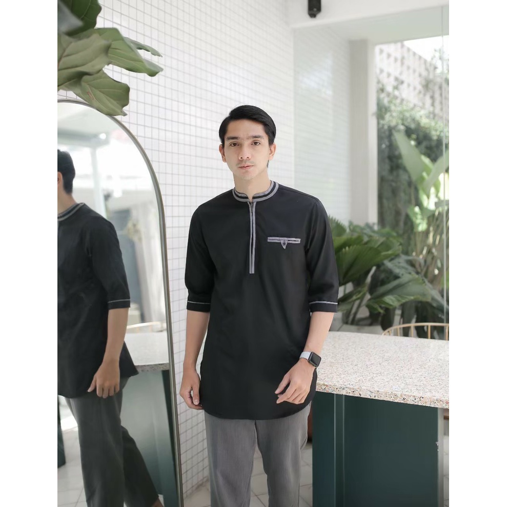 Baju Koko Kurta Dewasa Lengan 3/4 Sleting Material Toyobo Adem Serap / Baju Muslim Pria Dewasa Lengan Pendek / Baju Koko Pria Dewasa / Baju Koko Dewasa / Koko Dewasa / Baju Koko Pria Anak Dewasa Lengan Pendek Kurta Premium Dewasa Terbaru