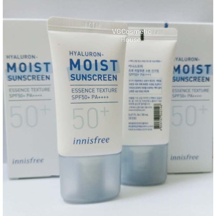 innisfree Hyaluron  Moist Sunscreen Essence texture SPF50+ PA++++ 20ml