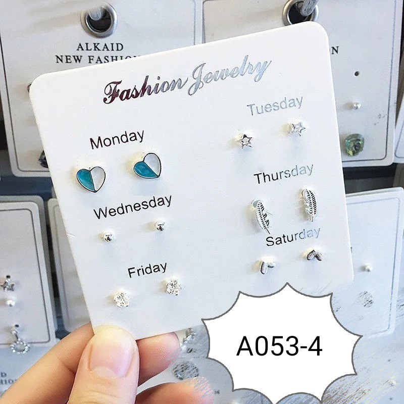 ANTING WANITA 6 PASANG ANTING TUSUK SIMPLE KREATIF GAYA KOREA UNTUK WANITA-A053-4