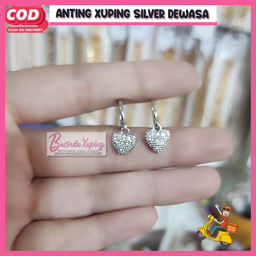 Perhiasan Anting Dewasa Anting Xuping Silver Model Love