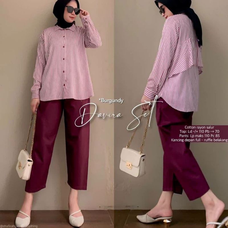 Davira set 2in1 baju muslim wanita salur kekinian