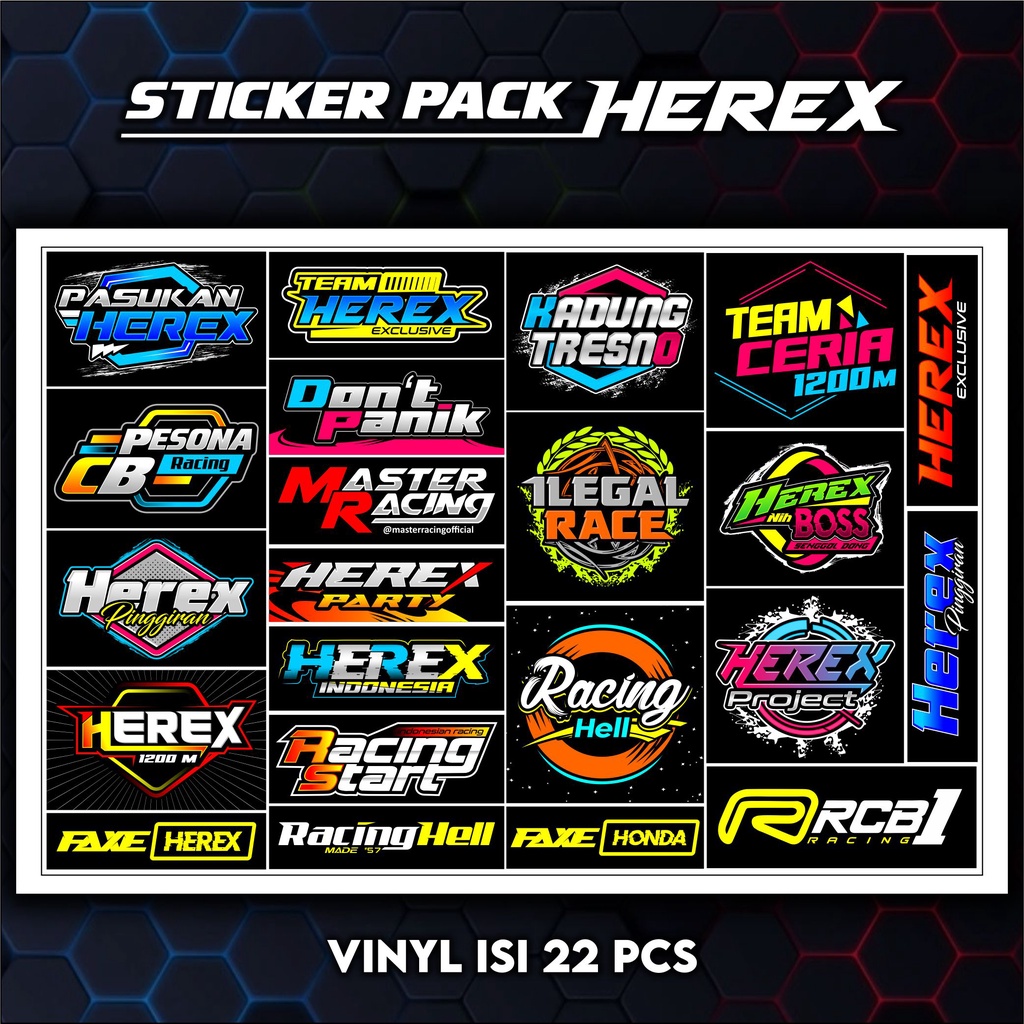 STICKER HEREX PACK RACING STIKER PACK VINY HEREX