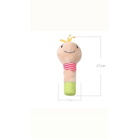 MAINAN BAYI RATTLE STIK PREMIUM / BONEKA BUNYI ANIMAL / MAINAN TANGAN BAYI/BONEKA TOET-TOET