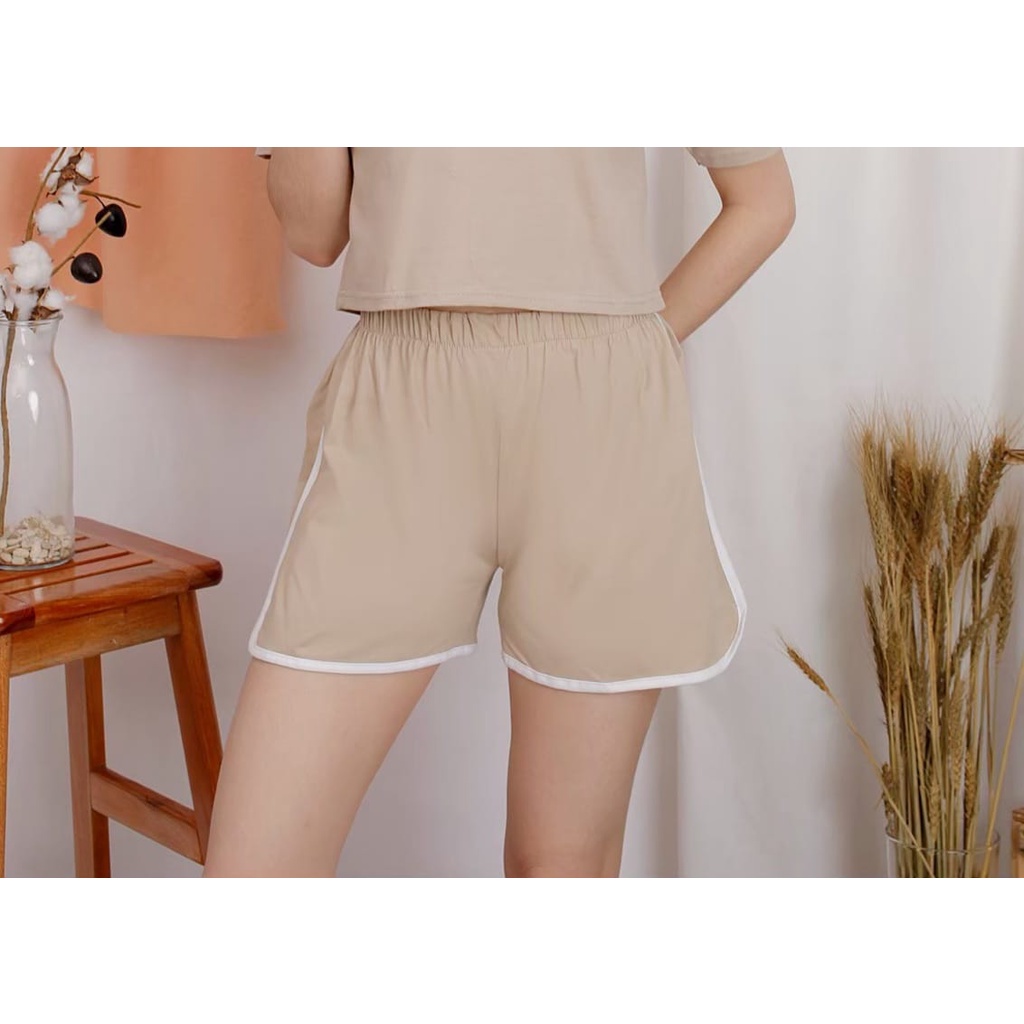 Celana Pendek Korea Wanita Santai Hotpants - Polos