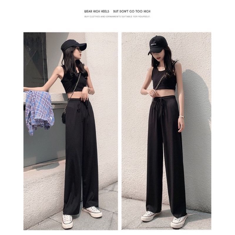 Korean Long Pants / Celana Kulot Korea Wanita Kekinian Hightwaist Fit S-XXL