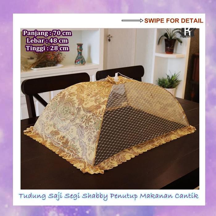 Tudung Saji / Tutup Makanan / TUDUNG SAJI RAJUT SEGI EMPAT Penutup Makanan Cantik R-1-4 Bisa Cod