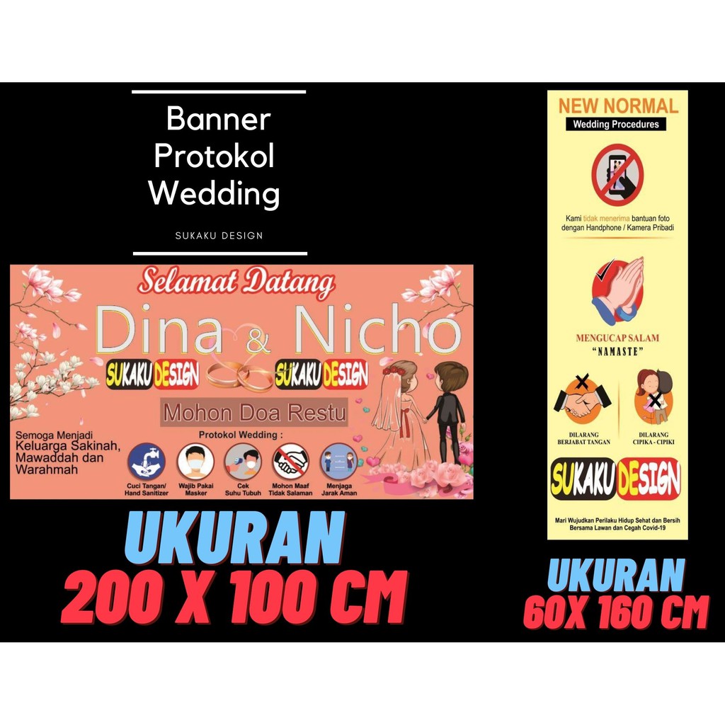 BANNER /SPANDUK Protokol Kesehatan Acara Wedding / Pernikahan