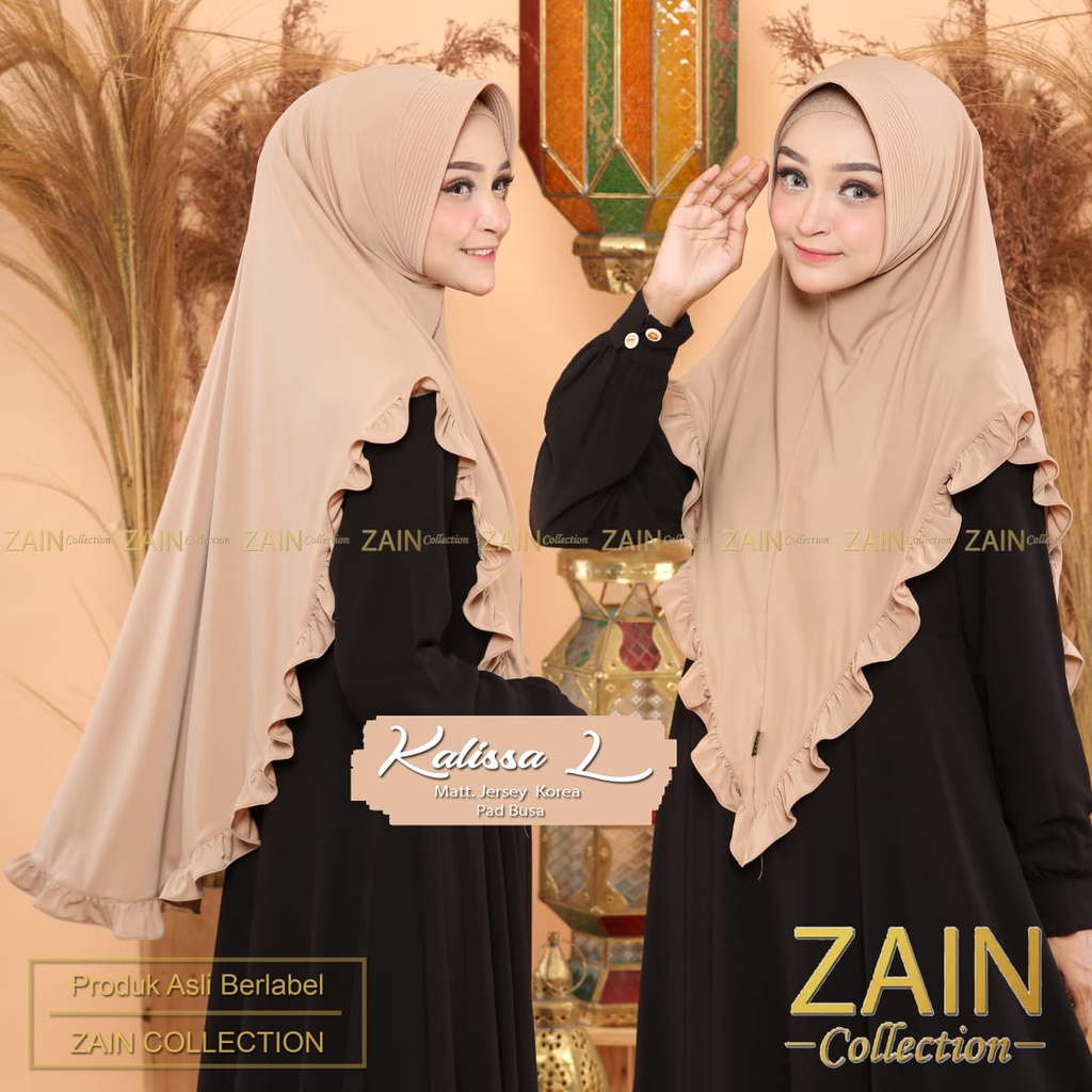 Jilbab Instan Bergo Kalissa L Ori Zain Collection-CREAM