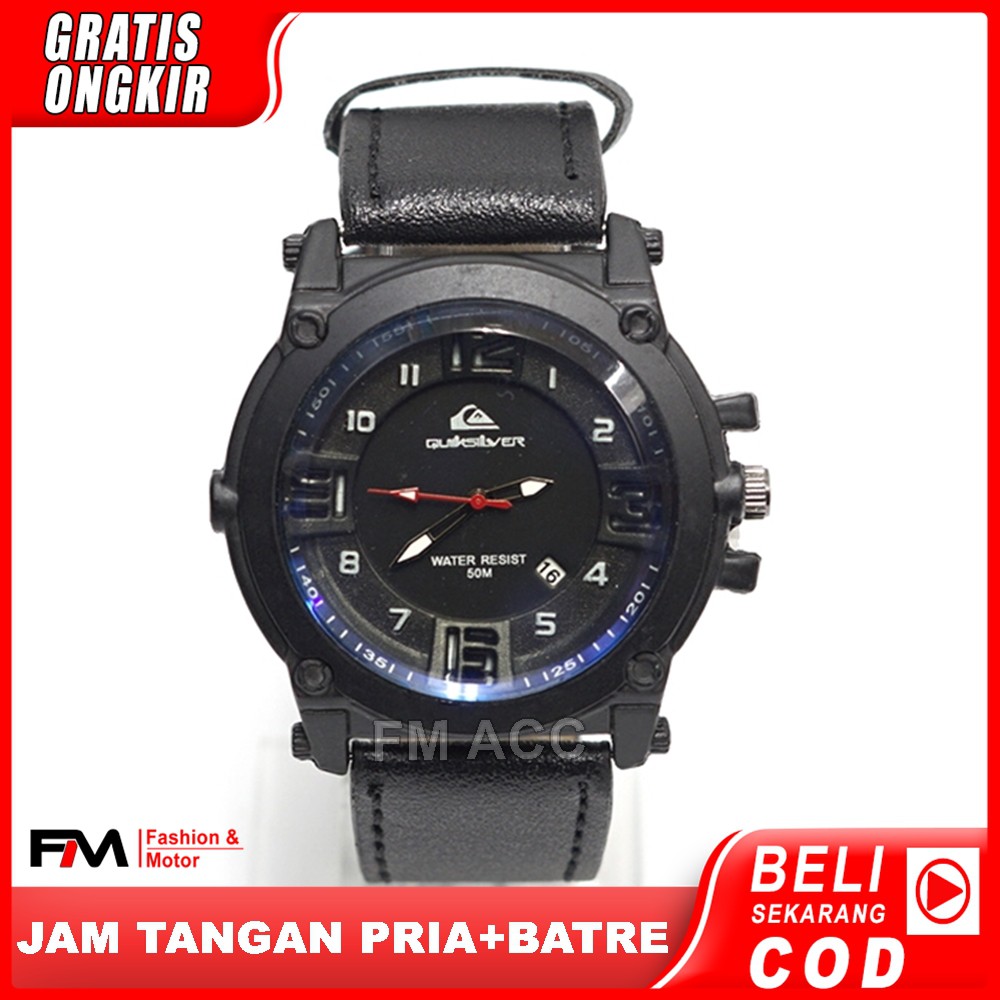 Jam Tangan Pria Keren Murah Original GRATIS Box Dan Batre-Hitam