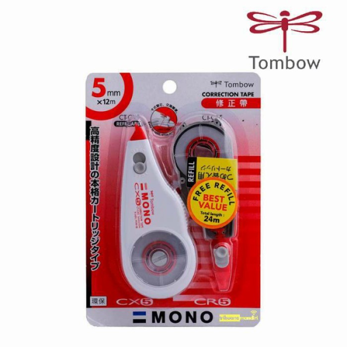 

Hadir Correction Tape Tombow Mono Cr-Cx5Cr5 5Mm 12M Trendi