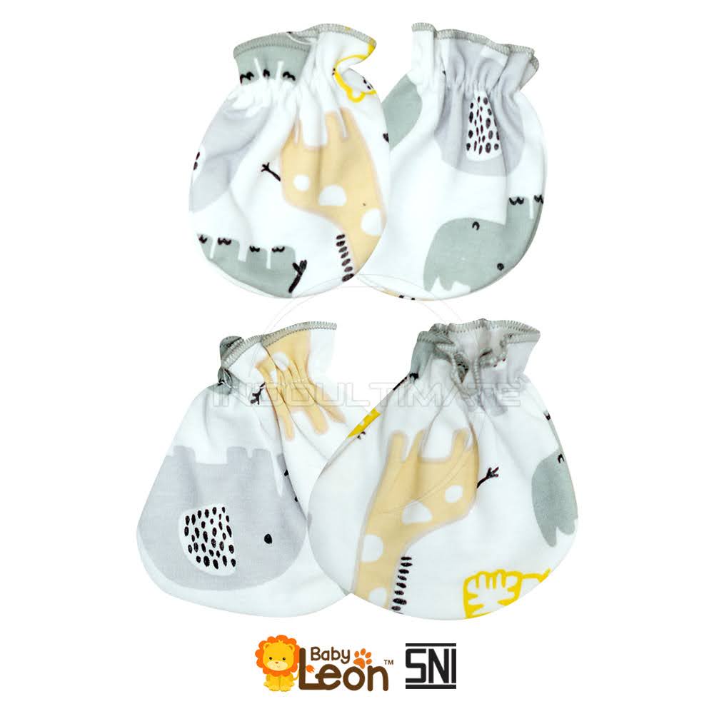 2in1 Sarung Tangan + Sarung Kaki Bayi Newborn BABY LEON DS-121 Sarung Tangan Dan Kaos Kaki Baby New Born Pelindung Tangan dan Kaki Bayi Baru Lahir