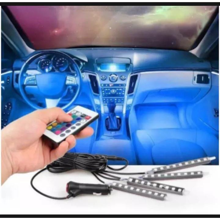 Lampu LED Kolong Mobil RGB Lampu Dashboard 16 Warna + Remote