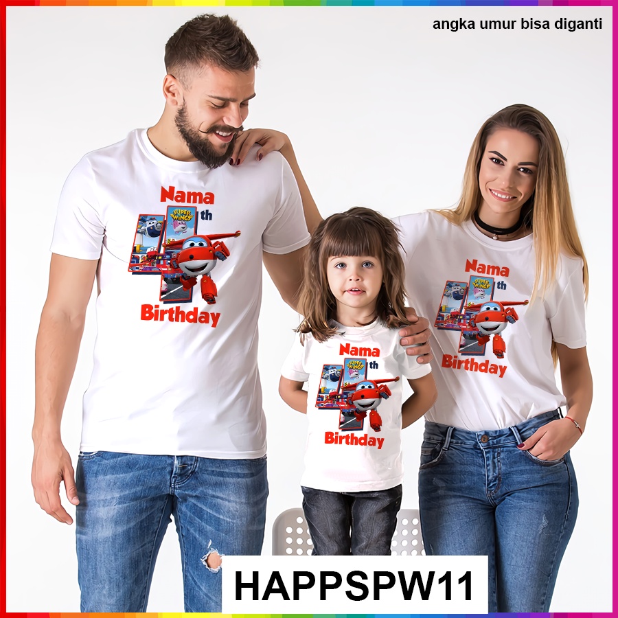 Baju Kaos ANAK DAN DEWASA SUPER WINGS COUPLE (FREE NAMA)