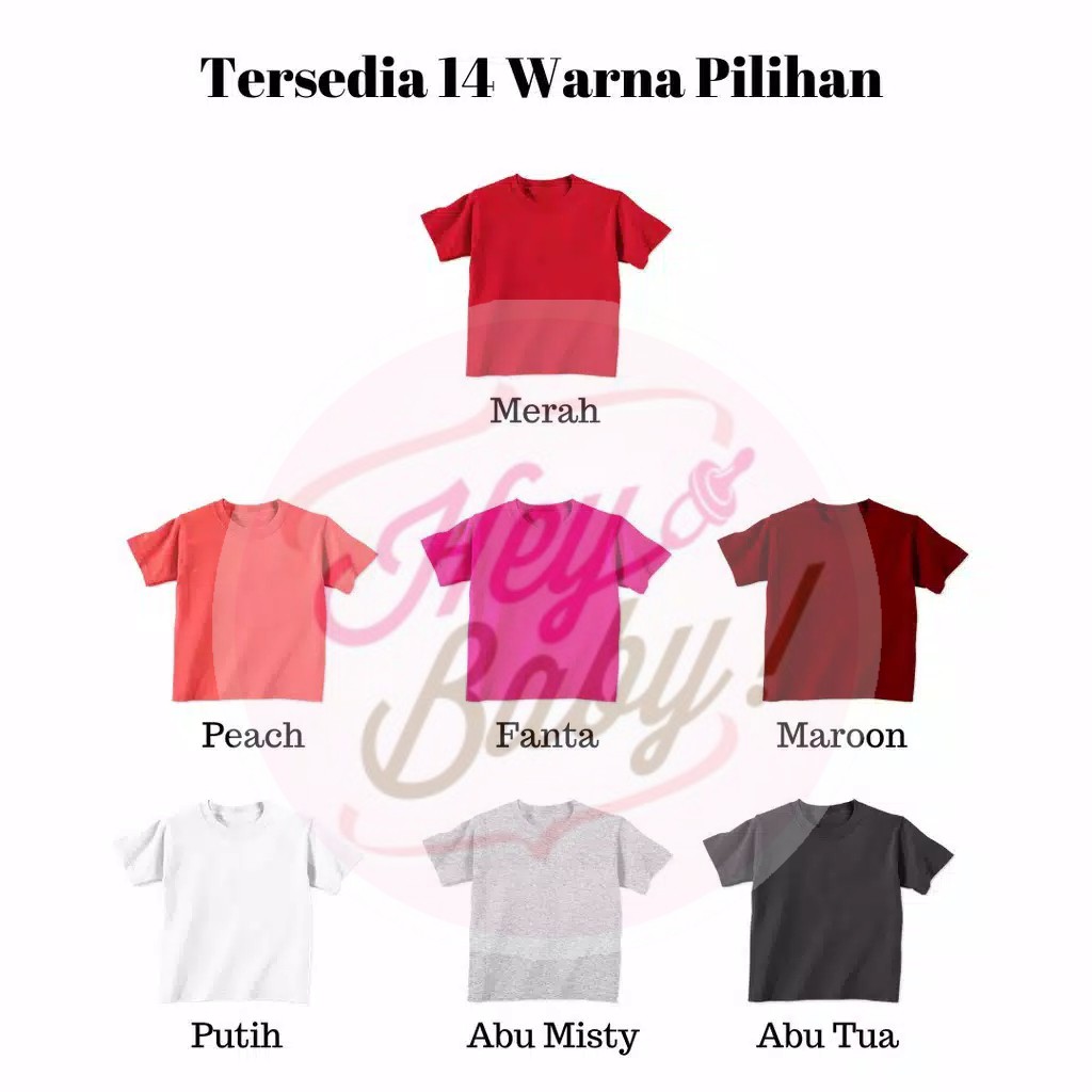 NUZ PROMO 6.6 plazababyku  E5 KAOS POLOS ANAK ADEM NYAMAN BAHAN KATUN KAOS ANAK MURAH 1-4 TAHUN