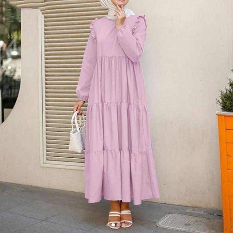 Midi Dress Katun. Fashion Muslim. Pakaian Wanita. Kaera Dress. Midi Tunik.