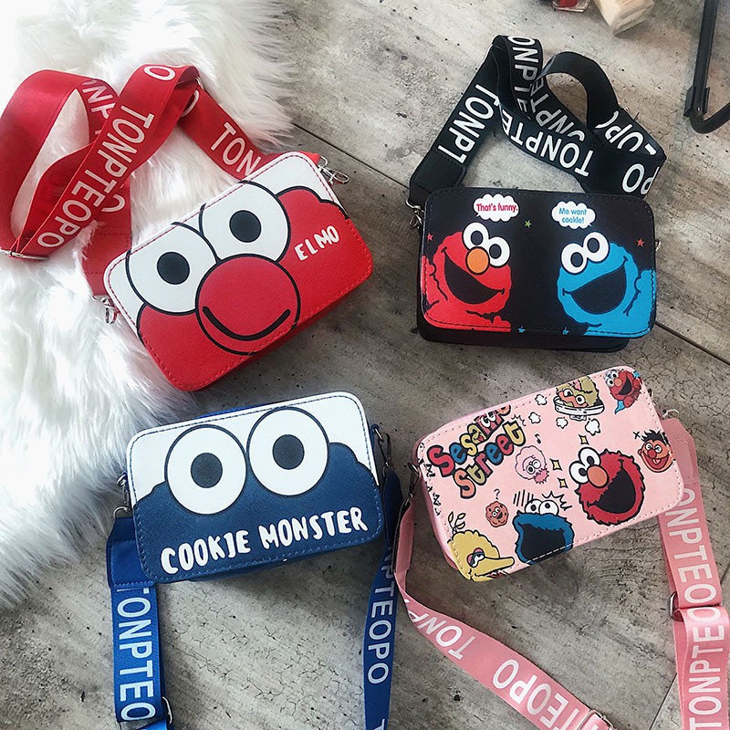 Tas Selempang Fashion Elmo Bahan Kulit PU - Tas Wanita Fashion Korea Motif Elmo - Tas Wanita Import Model Terbaru [SL17]