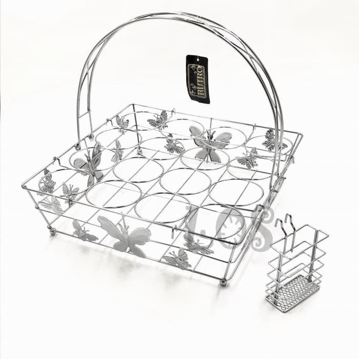 Rak Gelas Aqua Stainless Isi 16 Lubang Bistro (00142.00627)