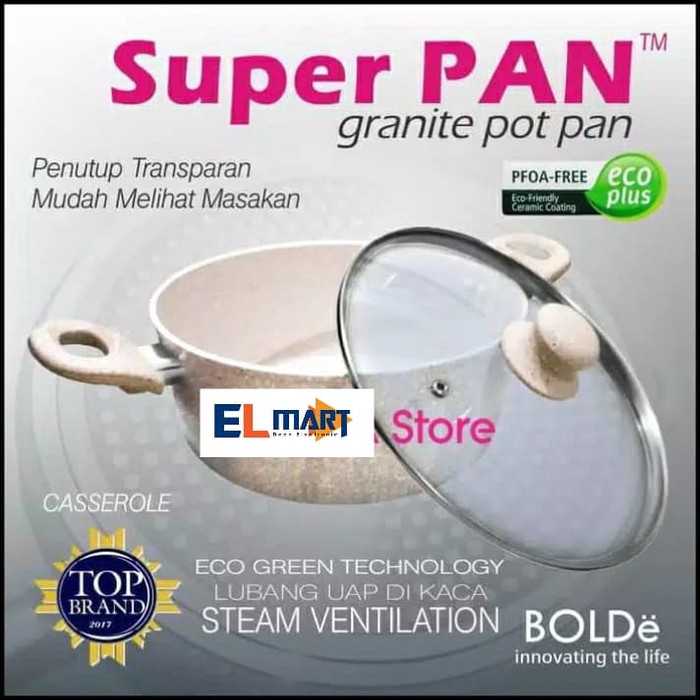 BOLDe super pan casserole 24cm beige + lid - super pan granite coating