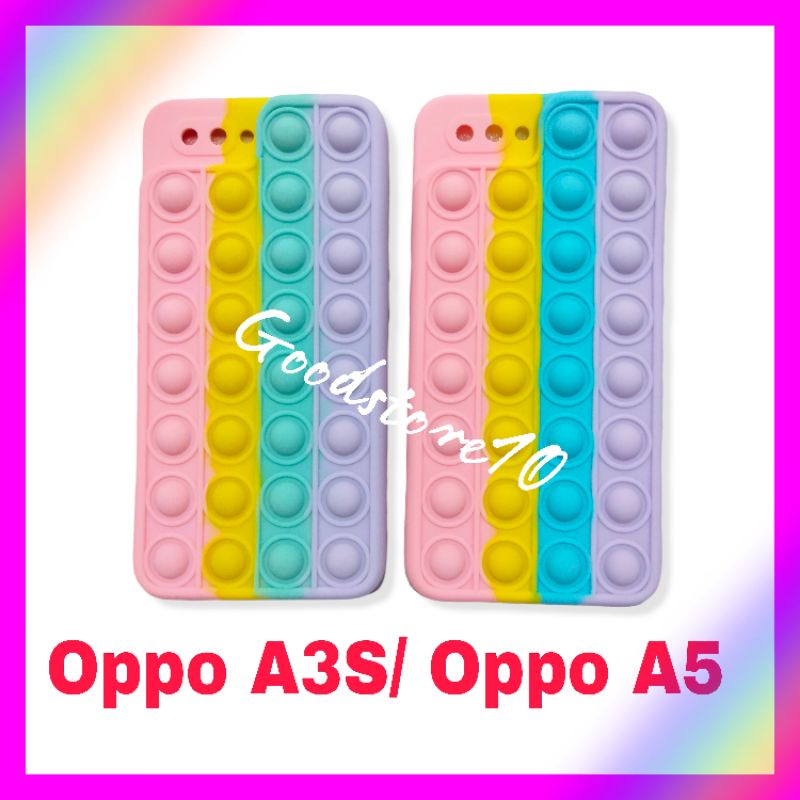 Oppo A3S A5 Case Pop It 3D Softcase Lembut Tebal Popit Casing Warna Warni