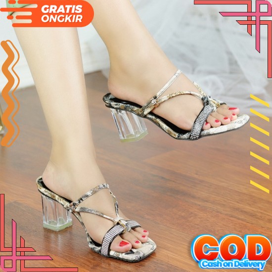 Sandal Hells Kaca Rajut Import Terbaru Hak Tahu 5Cm Sandal Haihils Wanita Terbaru 2022 Heels Sendal 