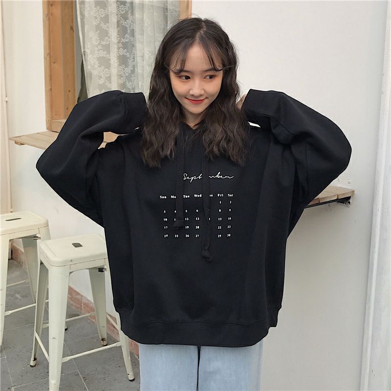 S - XXXXXL(6XL) Hoodie Fleece SEPTEMBER month Korean Style BIGSIZE OVERSIZE KALENDER Jaket Sweatshirts Back To School