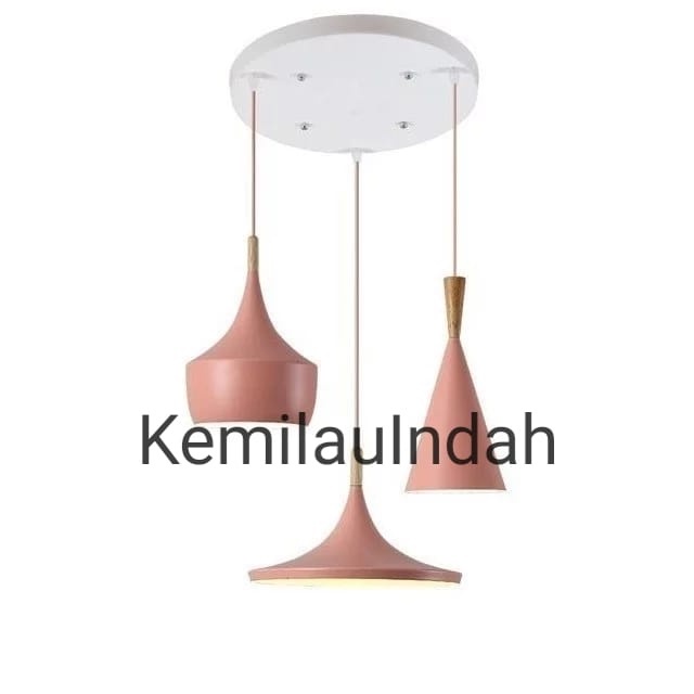 SL7720-3R LAMPU GANTUNG HIAS PINK MINIMALIS MODERN AESTHETIC CAFE KAFE RESTORAN RUANG TAMU DEKORASI 