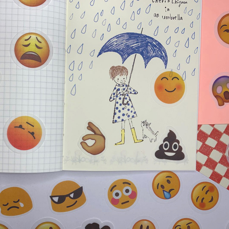 Creative new funny emoticons and paper hand account stickers package photo album diary DIY hand account stickers 40 pieces