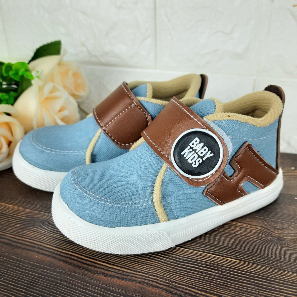 [TAMAN SEPATUKU] SEPATU TRENDY MURAH SNEAKER DENIM ANAK LAKI-LAKI  1-6 TAHUN CAX09