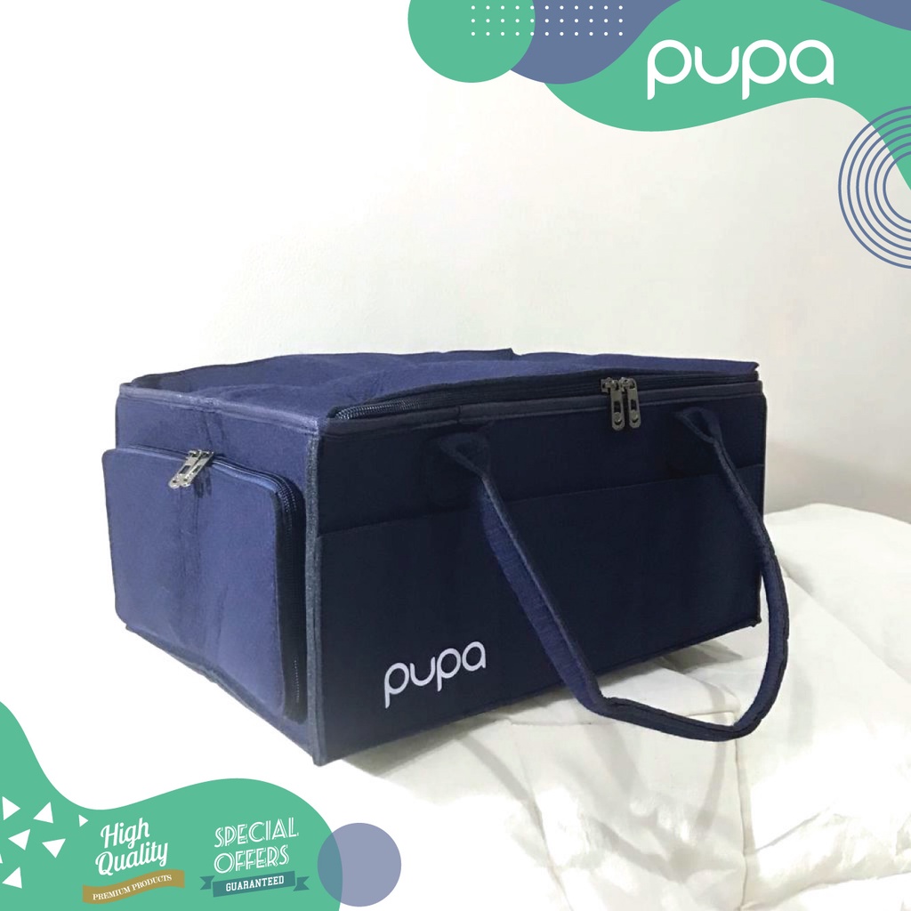 CADDY BAG BAYI + TUTUP RESLETING / FELT BABY DIAPER CADDY BAG ZIPPER - Caddy Bag Baby Tas Bayi Multifungsi Portable / Tas Diaper Bayi