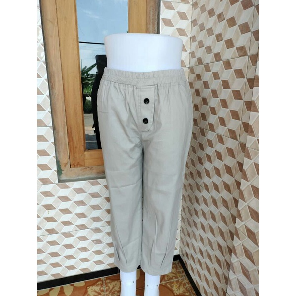 HANABI PANTS ~ Celana wanita//Korean pants 7/9 ~ bahan katun twill
