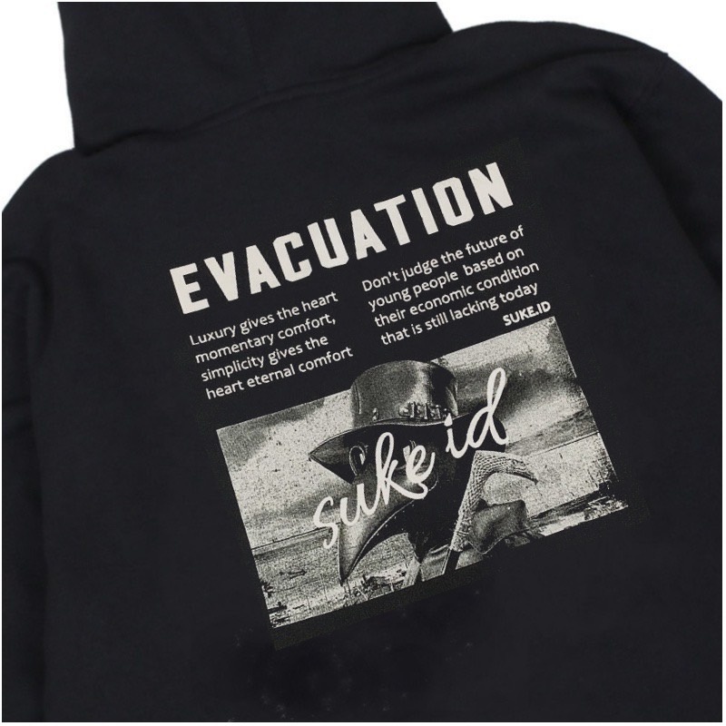 Jaket Suke Evacuation Hoodie Pria Black