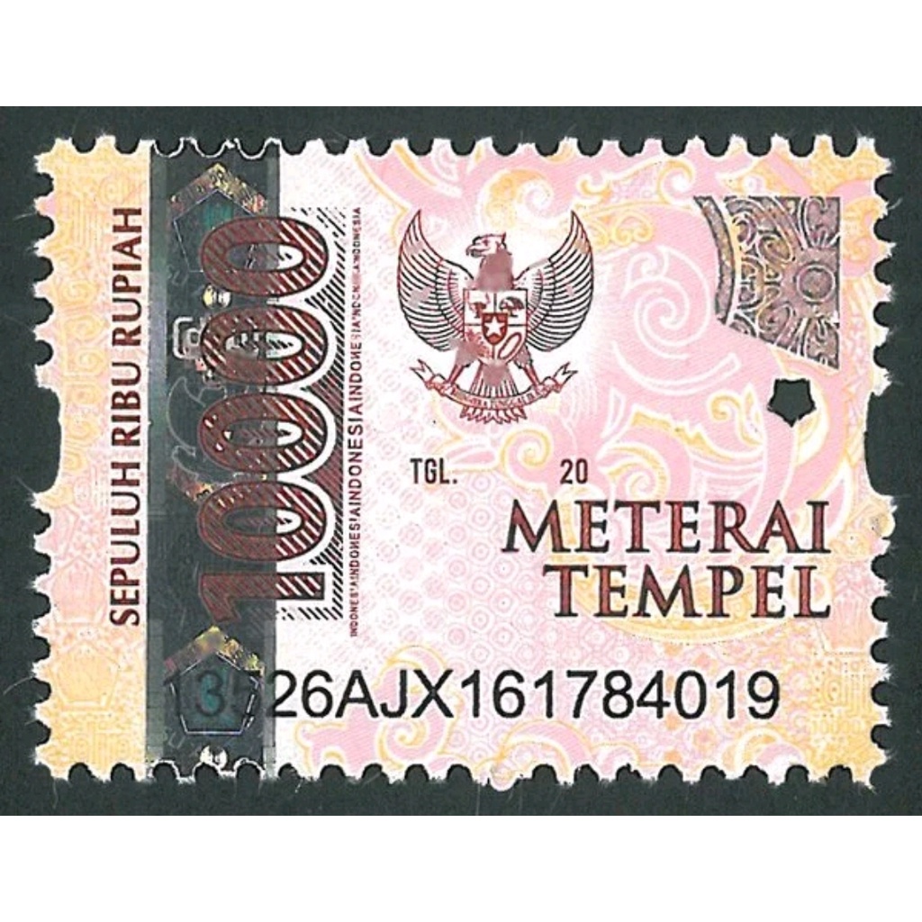 METERAI TEMPEL 10000 RP 10000 1LEMBAR PERANGKO PRANGKO SURAT