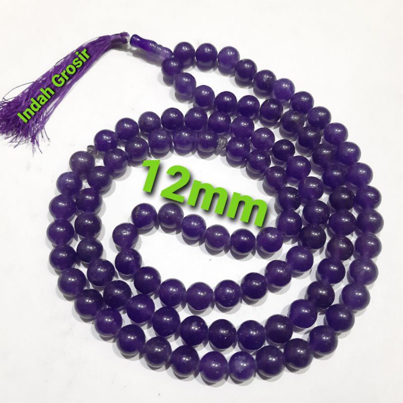 TASBIH BATU KECUBUNG WULUNG KRISTAL 12MM 99BUTIR NATURAL