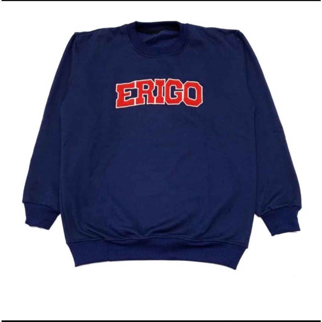 COD - Sweater Crewenk ERIYGO Navy Logo Texs Pull Bordir Premium Unisex