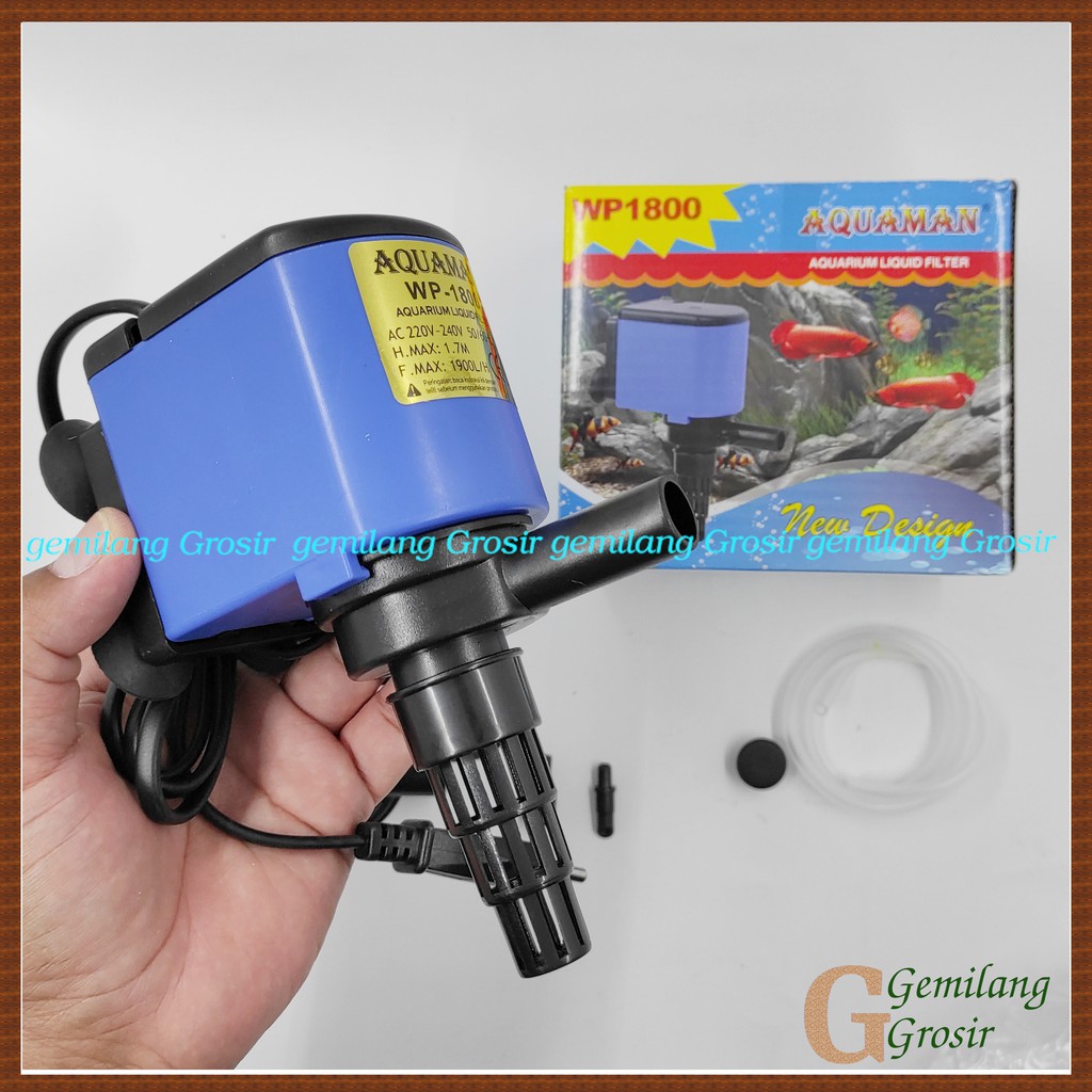 Power Head Pompa Celup Akuarium Aquaman WP1800 Mesin Pompa Air Akuarium Aquaman WP 1800 Aquascape