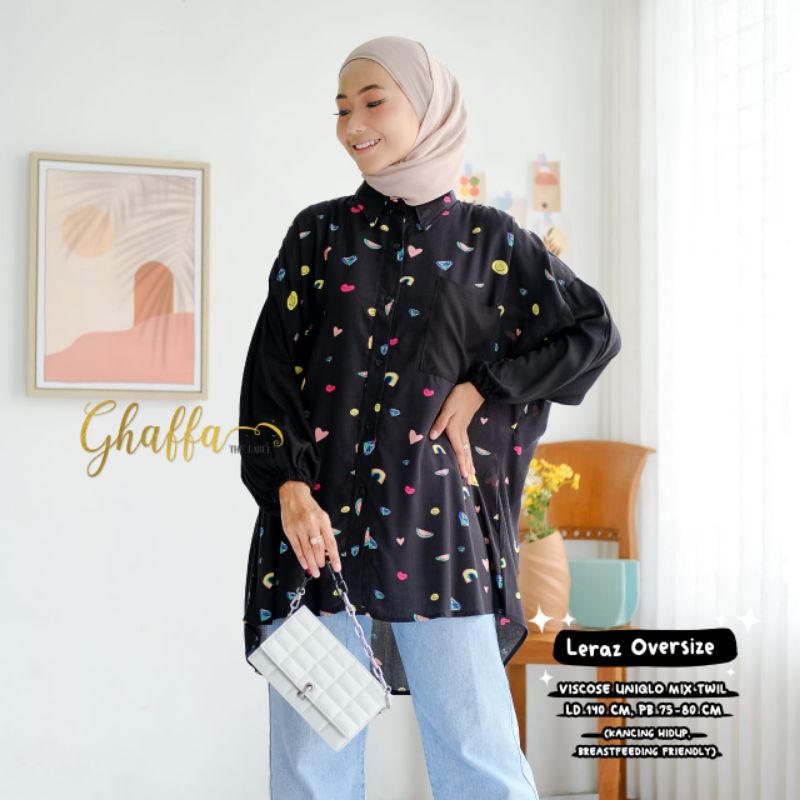 Blouse motif kekinian / Leraz oversize by ghaffa the label / Oversize motif modern premium