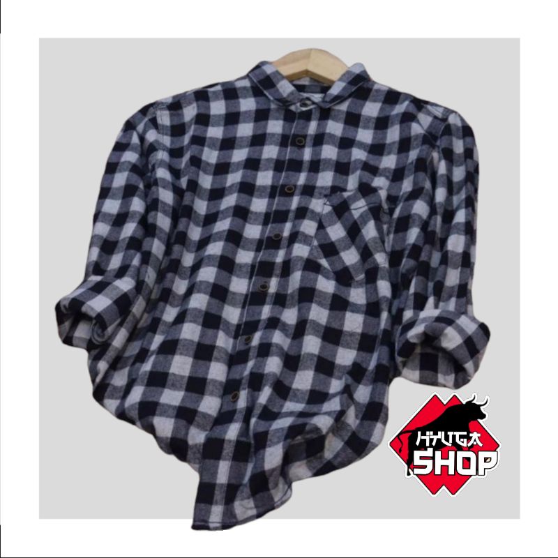 Kemeja Flanel Pria Wanita (unisex) Cream