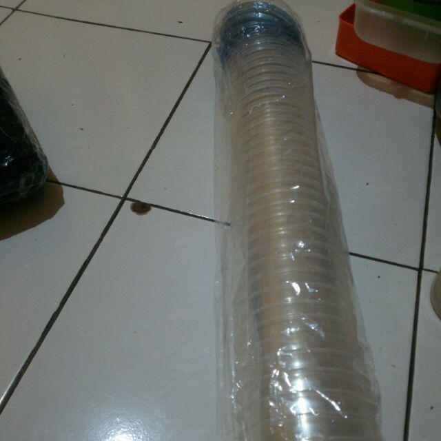 Gelas Oval 16 Oz Dengan Tutup Cembung @ 40 Pcs