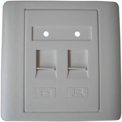 Faceplate 2 Hole Support Modular RJ45 &amp; RJ11