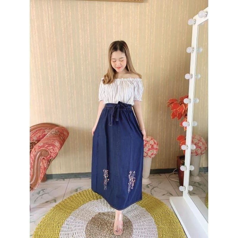 ROK WANITA JEANS JUMBO MURAH-2