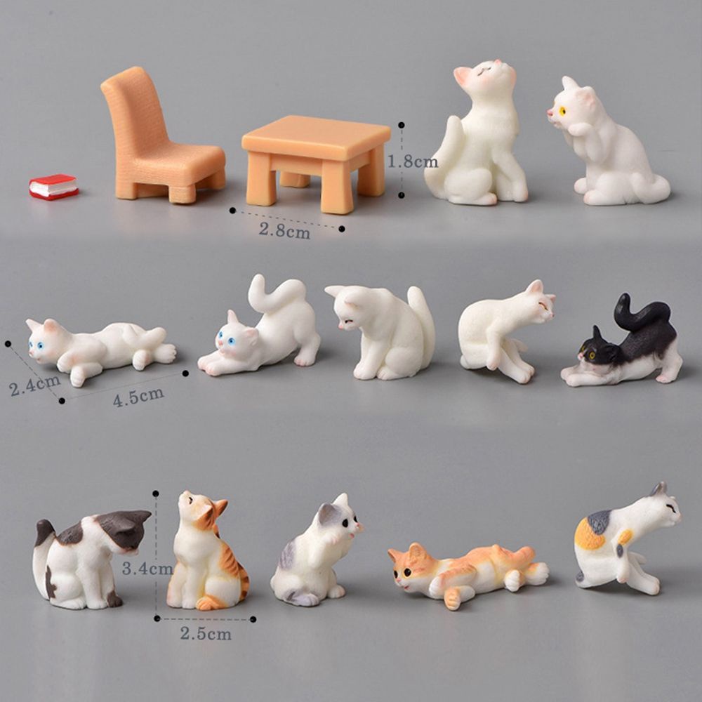 Cat Ornament Animal Exquisite Workmanship Mini Cat Crafts Miniatures Figurines for Home