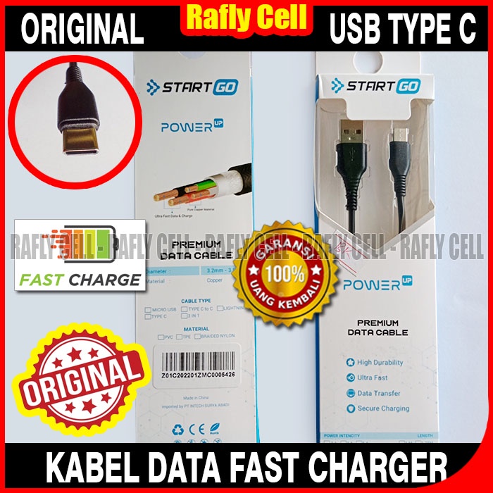 Kabel Data ORIGINAL USB Type C Fast Charging Buat HP Samsung A53 A33 A23 A13 Xiaomi 8 8A 9 9A 9C 10 